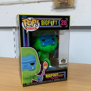 Funko Pop Blacklight Bigfoot Marshmallow HQ Exclusive #28 Myths FRENLY BRICKS - Open 7 Days