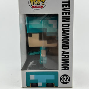 Funko POP! Games Mojang Minecraft - Steve In Diamond Armor #322 - Vinyl Collectable FRENLY BRICKS - Open 7 Days