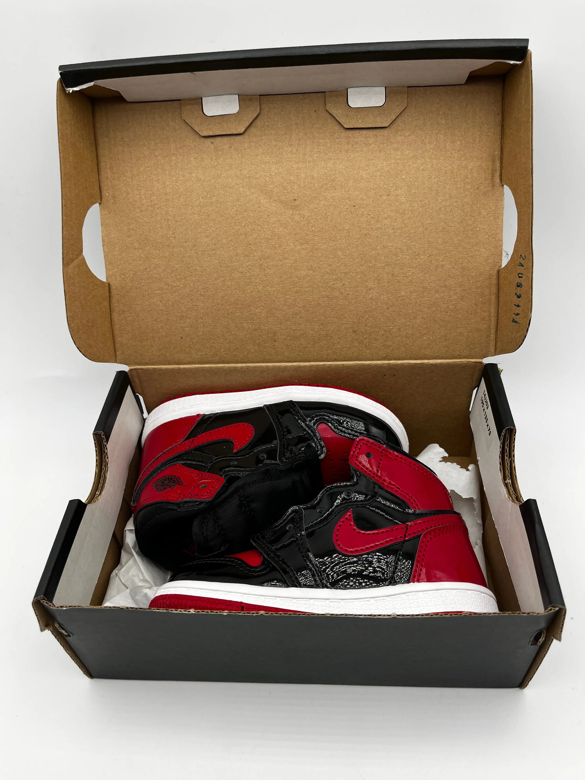 Jordan 1 Retro High OG Patent Bred Toddler (TD) Size 6C AQ2665-063 FRENLY BRICKS - Open 7 Days
