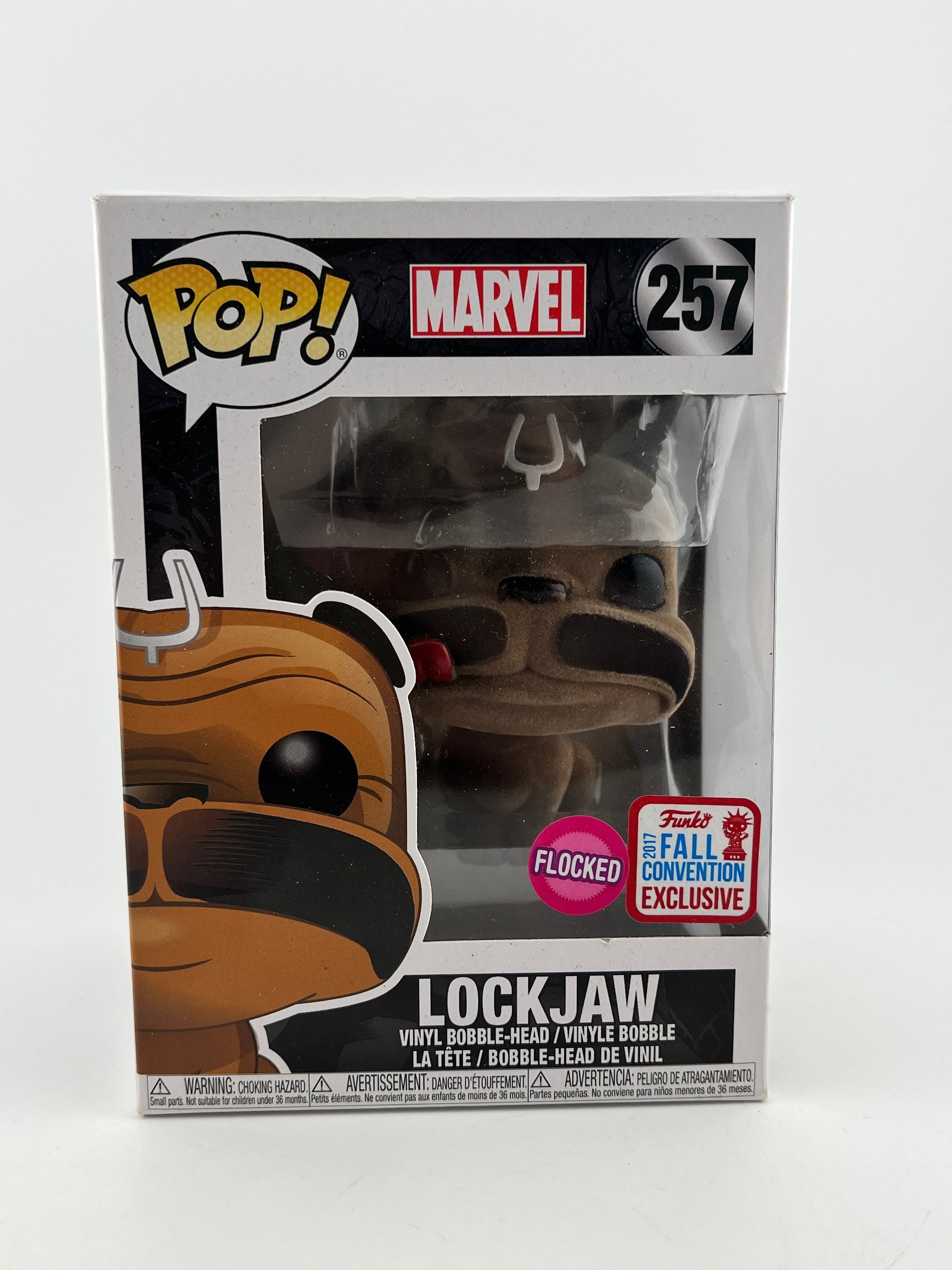 Funko POP! Marvel In Humans - Lockjaw #257 - Flocked 2017 Fall Exclusive FRENLY BRICKS - Open 7 Days