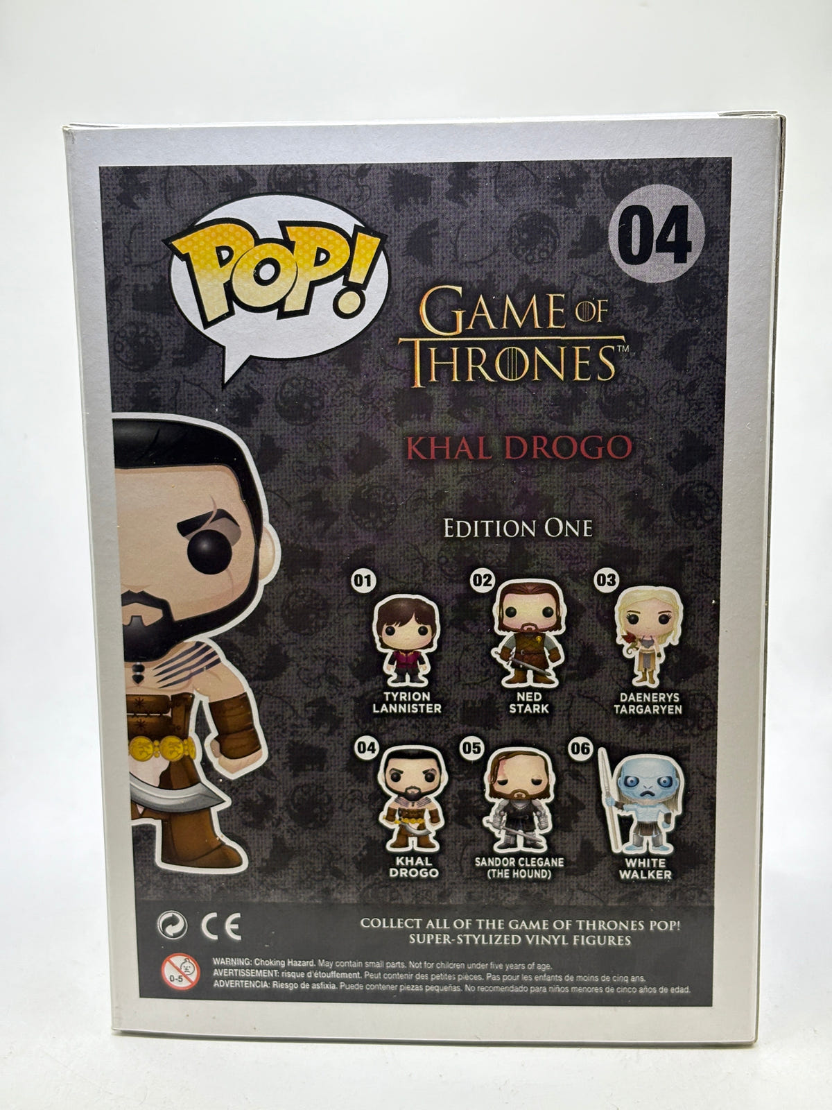 Funko POP! Game of Thrones #04 Khal Drogo Vinyl Figure, back of box image 3