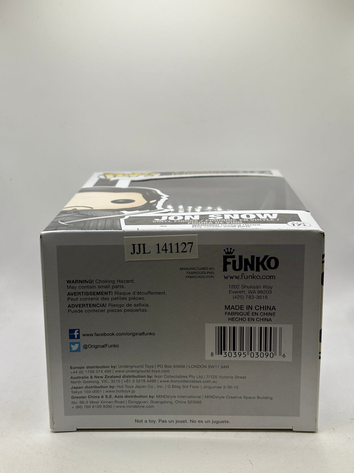 Funko POP! Game of Thrones #07 Jon Snow Bloody Vinyl Figure, bottom of box image 6