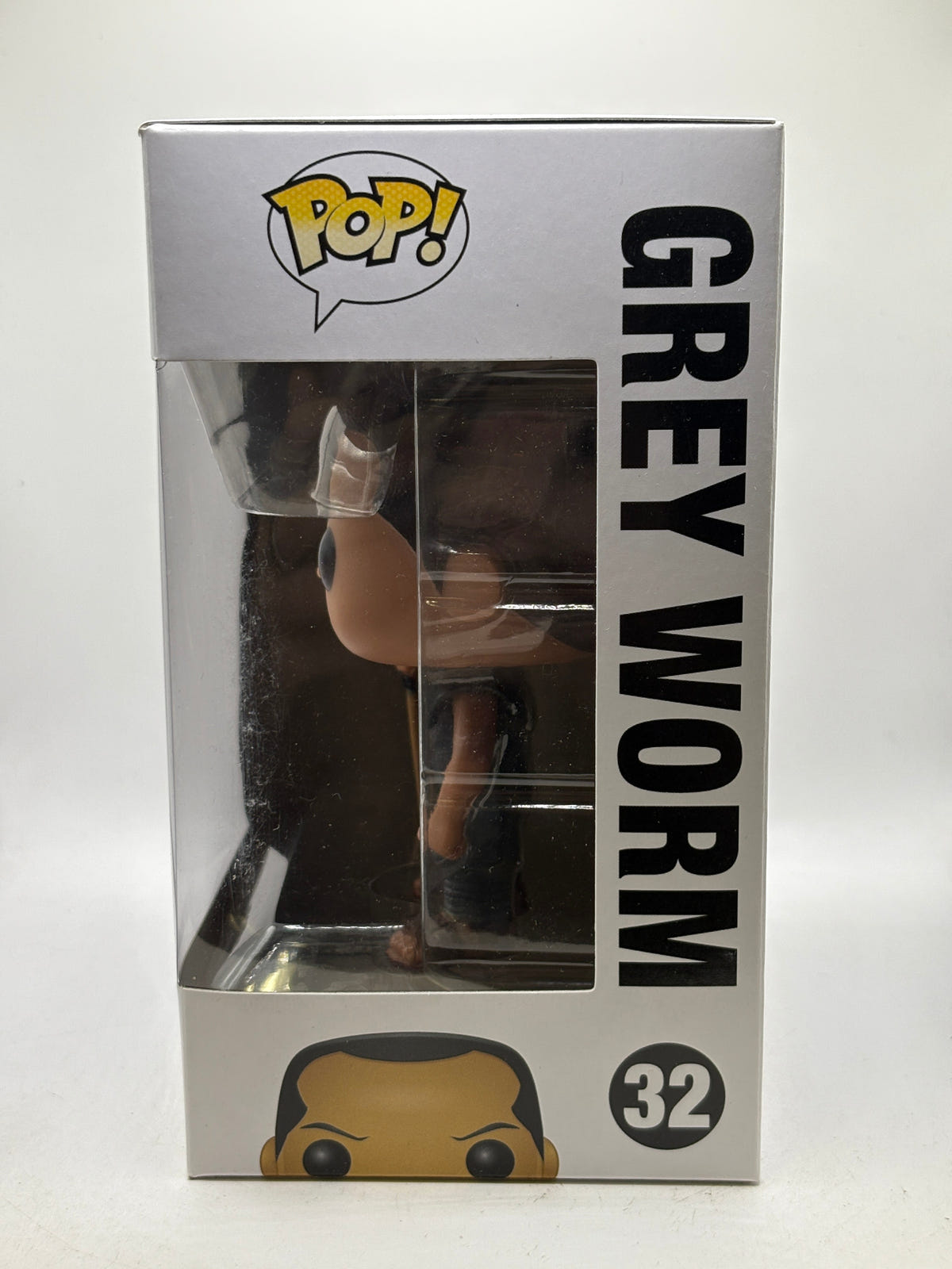 Funko POP! Game of Thrones #32 Grey Worm Vinyl Figure, window side of box image 2