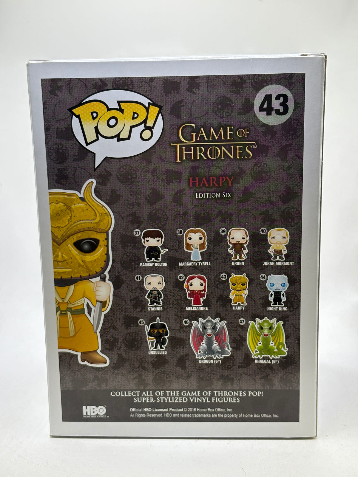 Funko POP! Game of Thrones #43 Harpy Vinyl Figure, back of box image 3