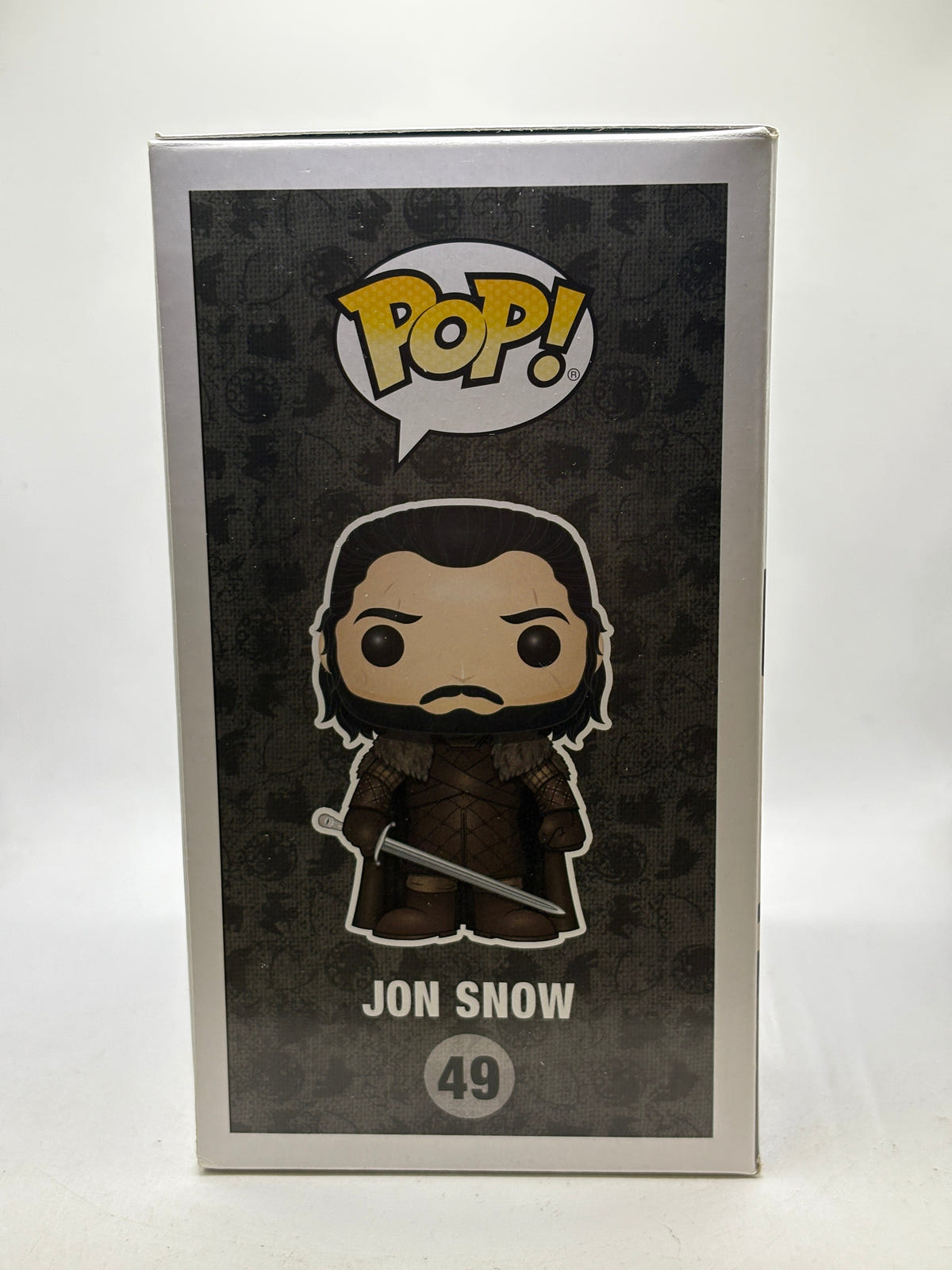 Funko POP! Game of Thrones #49 Jon Snow Vinyl Figure, illustrated side of box image 4