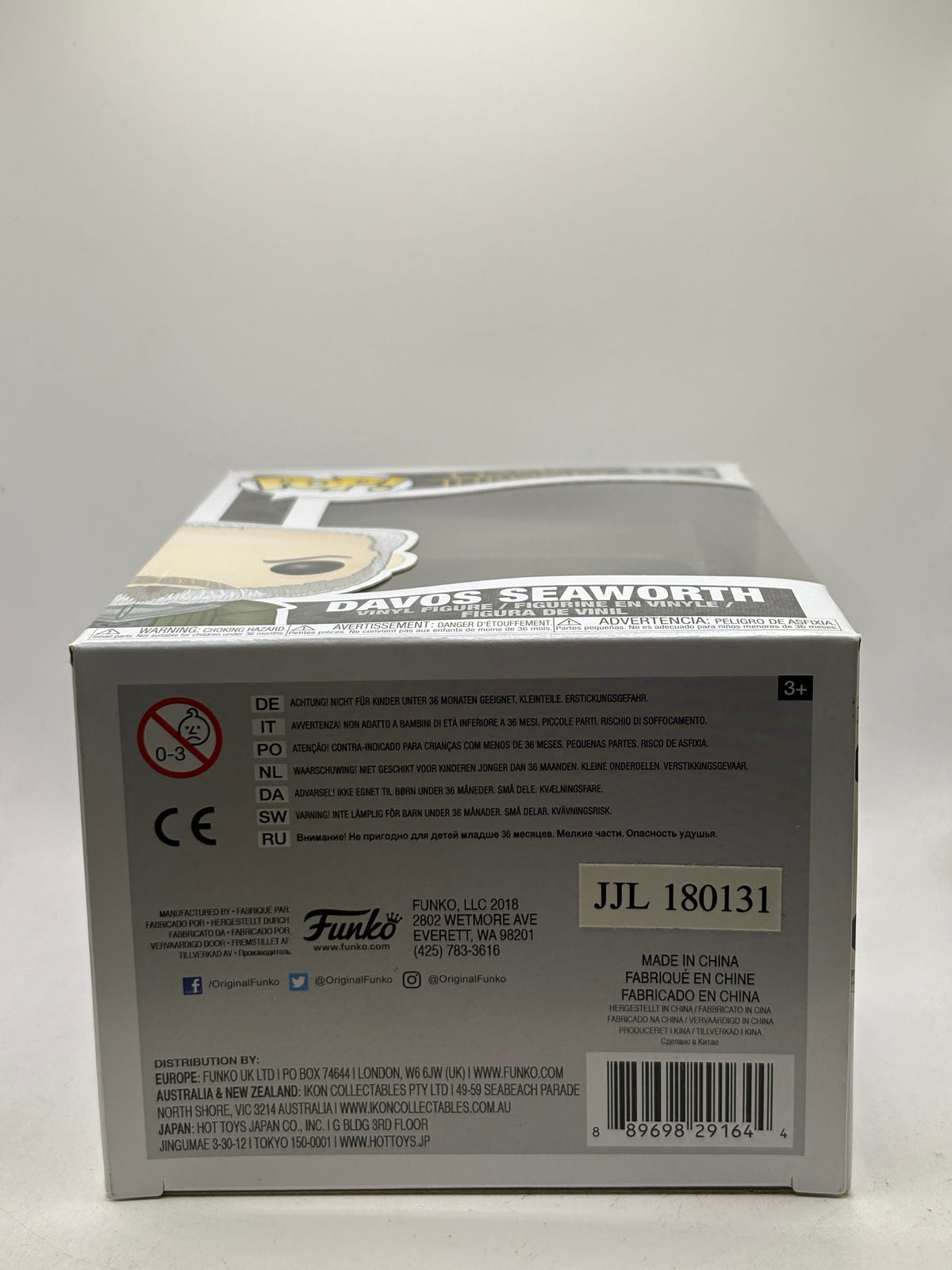 Funko POP! Game of Thrones #62 Davos Seaworth Vinyl Figure, bottom of box image 6