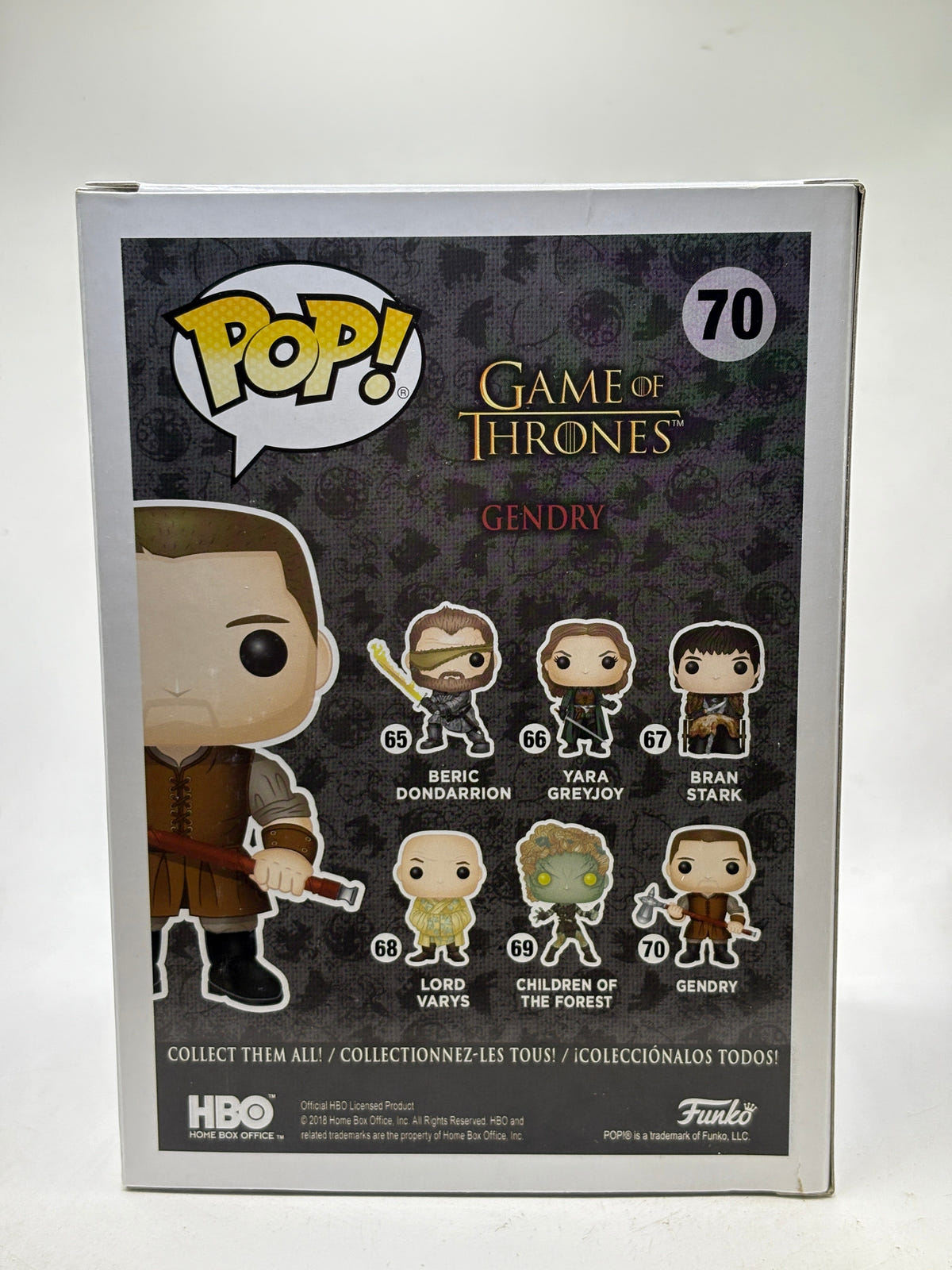 Funko POP! Game of Thrones #70 Gendry Vinyl Figure, back of box image 3