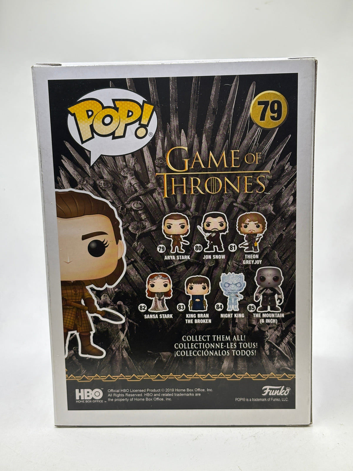 Funko POP! Game of Thrones #79 Arya Stark Vinyl Figure, back of box image 3