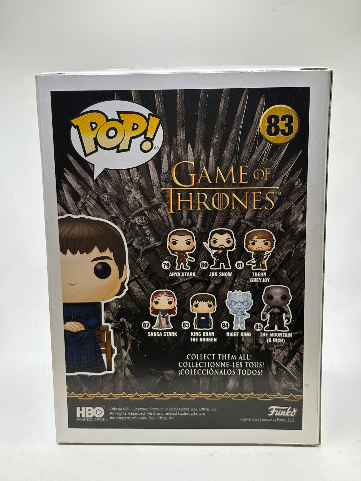 Funko POP! Game of Thrones #83 King Bran the Broken Vinyl Figure, back of box image 3