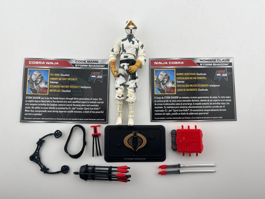 GI Joe STORM SHADOW 3.75" Figure White Camo Cobra Ninja Classic Clash 50th Ani. FRENLY BRICKS - Open 7 Days
