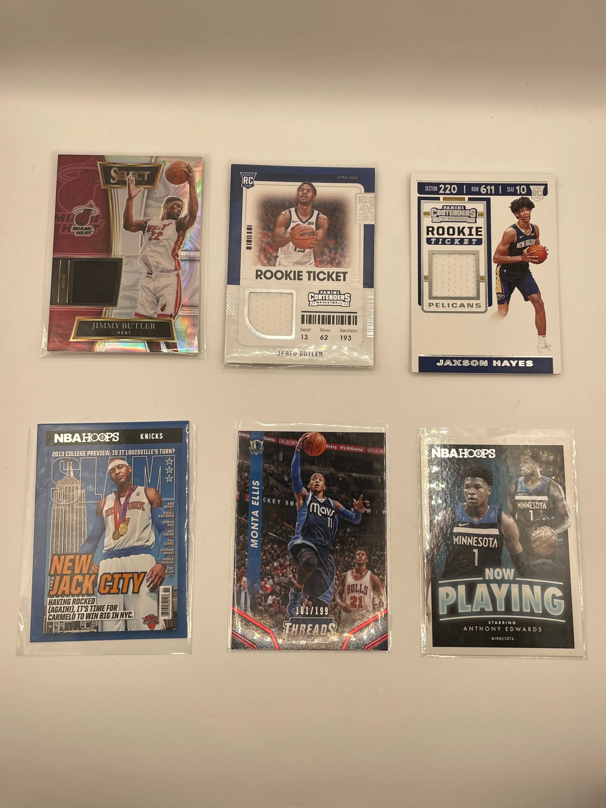 NBA Patch & Numbered Card lot 6 different players (lot#14) FRENLY BRICKS - Open 7 Days