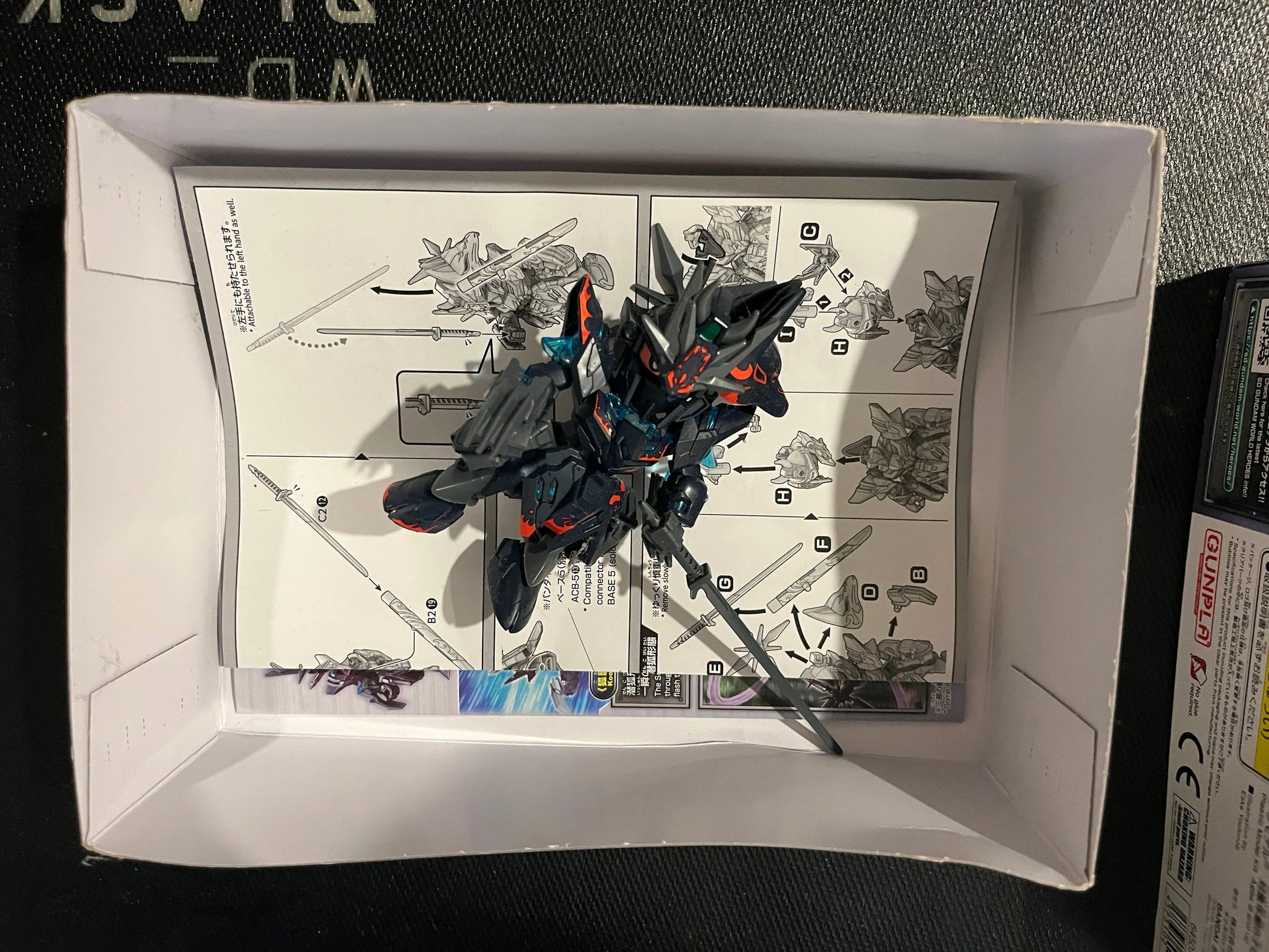 BANDAI SPIRITS SDW HEROES Sasuke Delta Gundam Color-coded Plastic Model (Build With Box) FRENLY BRICKS - Open 7 Days