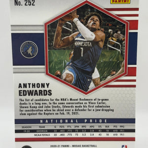 2020-21 Panini Mosaic Basketball #252 Anthony Edwards Silver National Pride FRENLY BRICKS - Open 7 Days