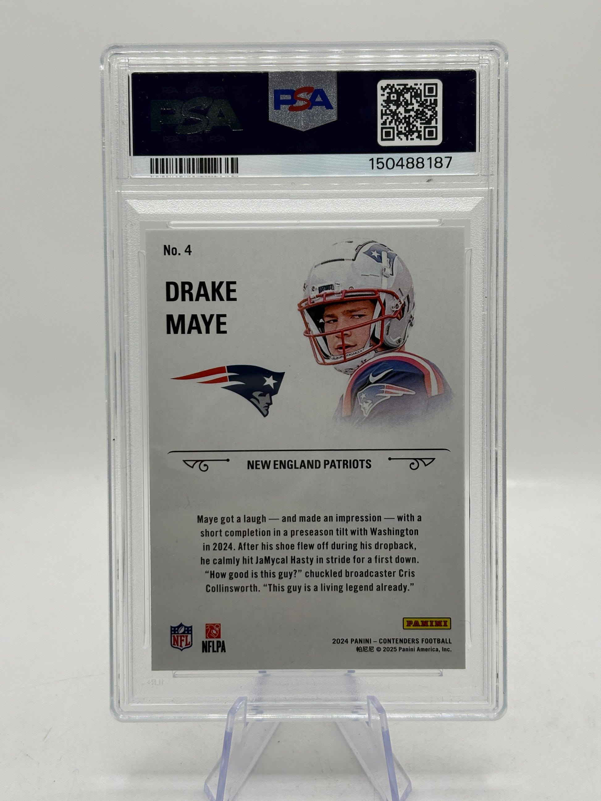 Panini Contenders Drake Maye Rookie Stallions #4 PSA 9 New England Patriots FRENLY BRICKS - Open 7 Days image 2