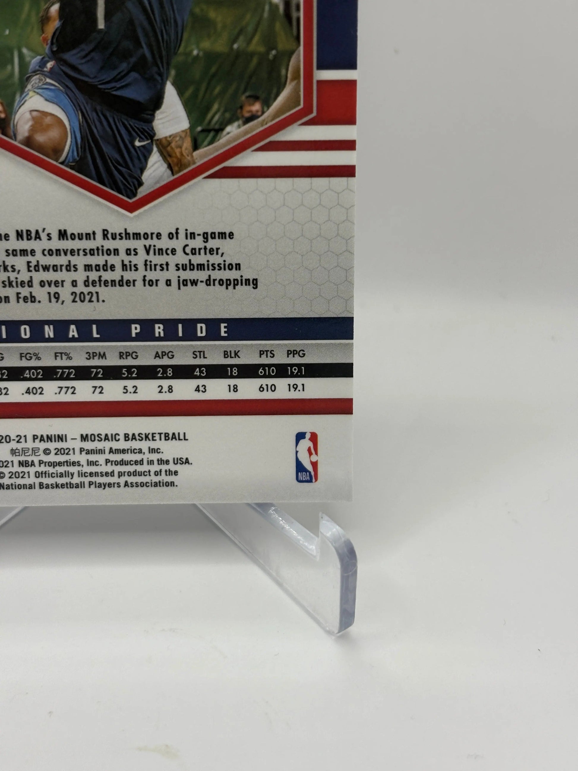 2020-21 Panini Mosaic Basketball #252 Anthony Edwards Silver National Pride FRENLY BRICKS - Open 7 Days