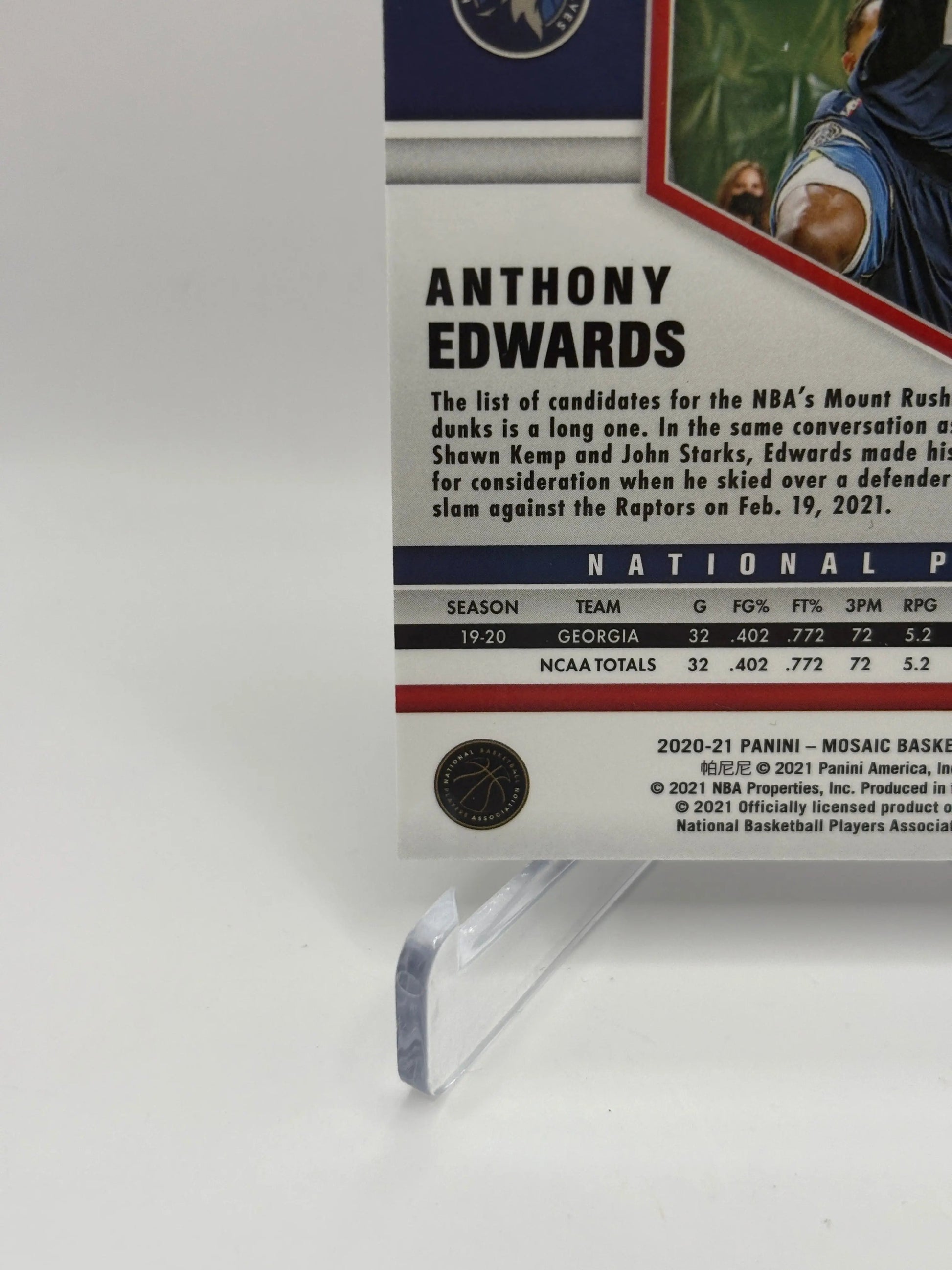 2020-21 Panini Mosaic Basketball #252 Anthony Edwards Silver National Pride FRENLY BRICKS - Open 7 Days