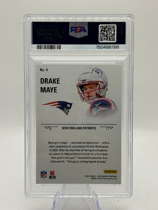 Panini Contenders Drake Maye Rookie Stallions #4 PSA 10 New England Patriots FRENLY BRICKS - Open 7 Days