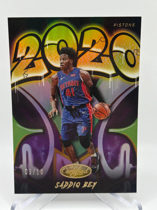 2020-21 Panini Certified Basketball #12 Saddiq Bey 2020 09/10 Pistons FRENLY BRICKS - Open 7 Days