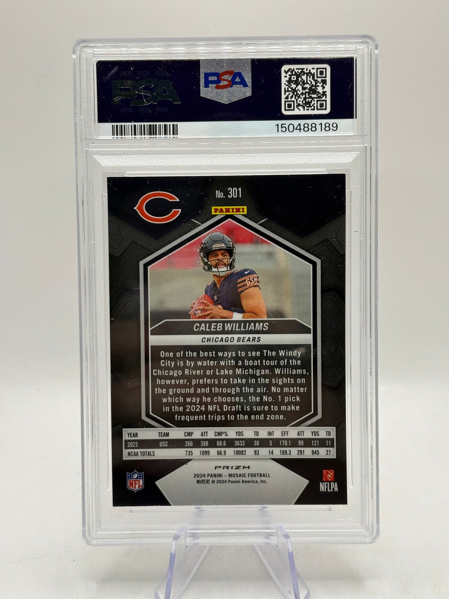 2024 Panini Mosaic - Rookies Caleb Williams #301 Camo Pink Mosaic Prizm PSA 9 FRENLY BRICKS - Open 7 Days