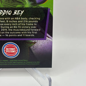 2020-21 Panini Certified Basketball #12 Saddiq Bey 2020 09/10 Pistons FRENLY BRICKS - Open 7 Days
