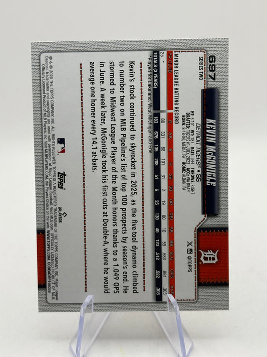 2026 Topps Series 2 Kevin McGonigle Rookie Short Print #697 Tigers RC SP FRENLY BRICKS - Open 7 Days
