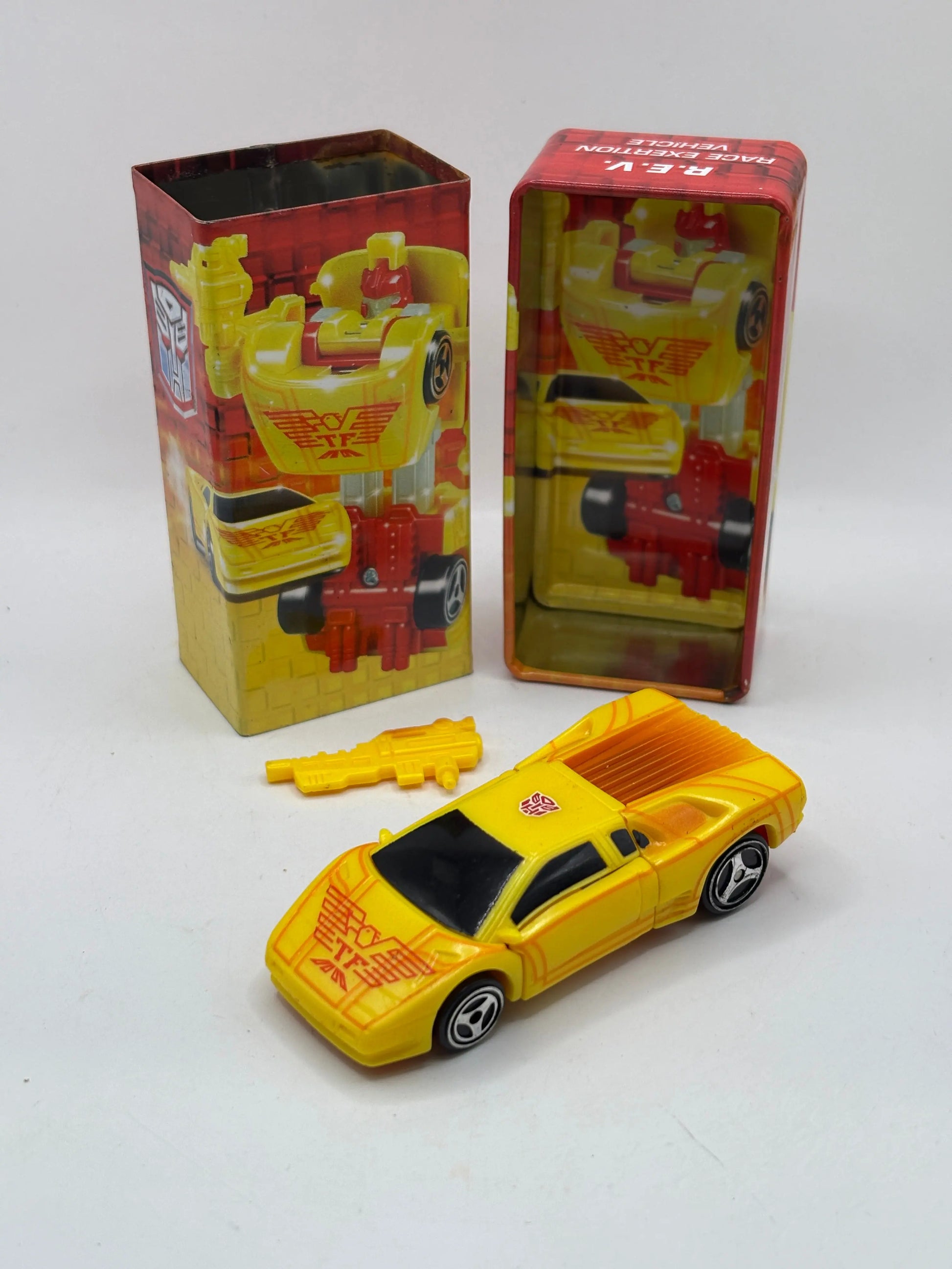 2001 Vintage Transformers R.E.V Race Exertion Vehicle Tiny Tins Action Figure FRENLY BRICKS - Open 7 Days