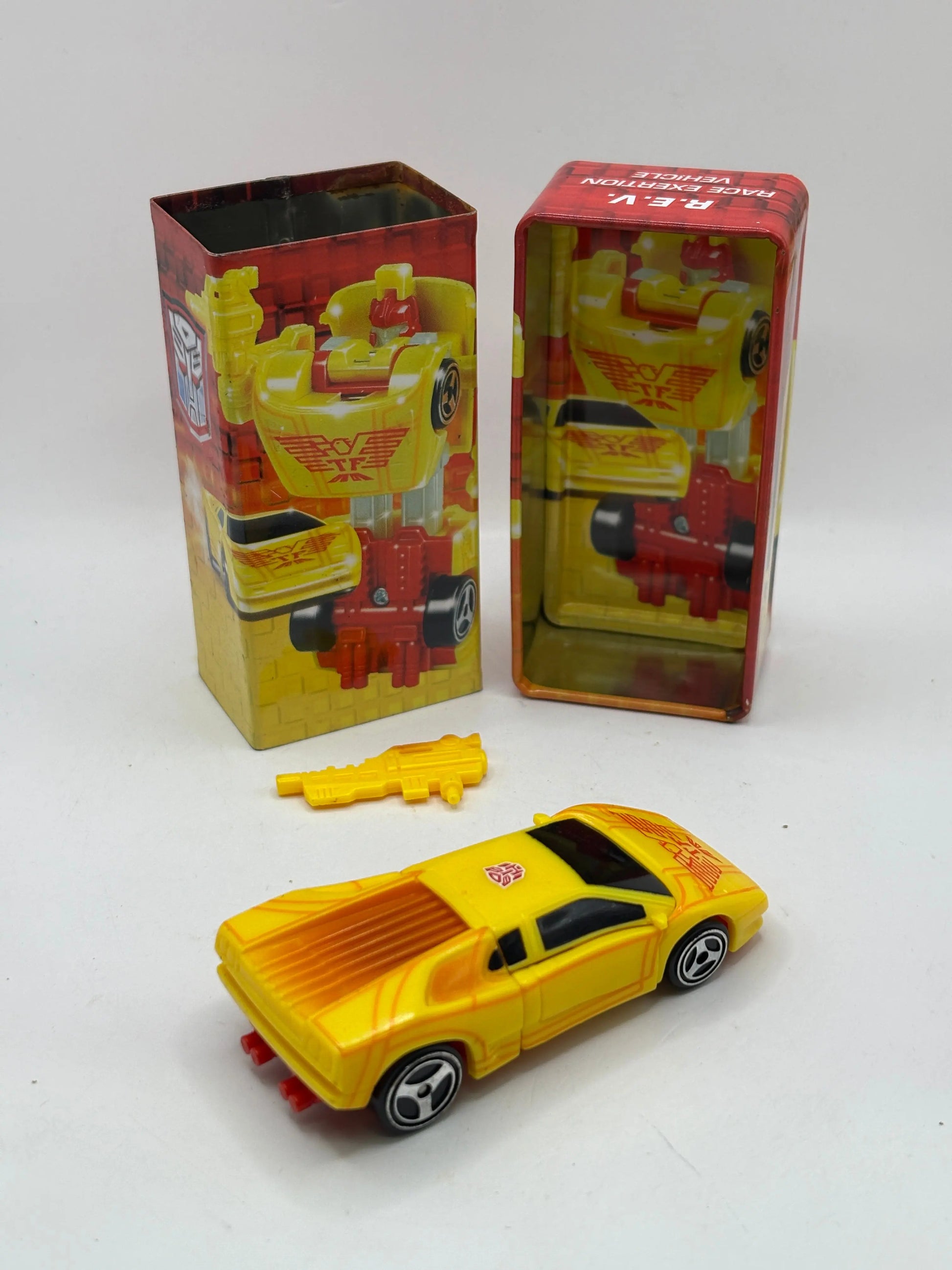 2001 Vintage Transformers R.E.V Race Exertion Vehicle Tiny Tins Action Figure FRENLY BRICKS - Open 7 Days