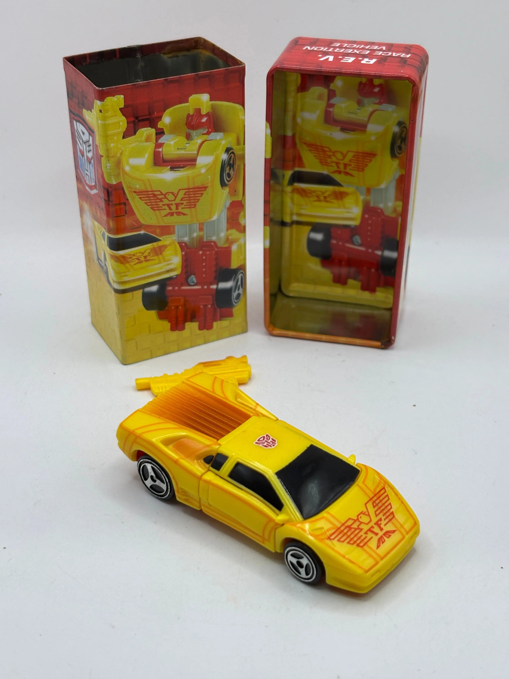 2001 Vintage Transformers R.E.V Race Exertion Vehicle Tiny Tins Action Figure FRENLY BRICKS - Open 7 Days