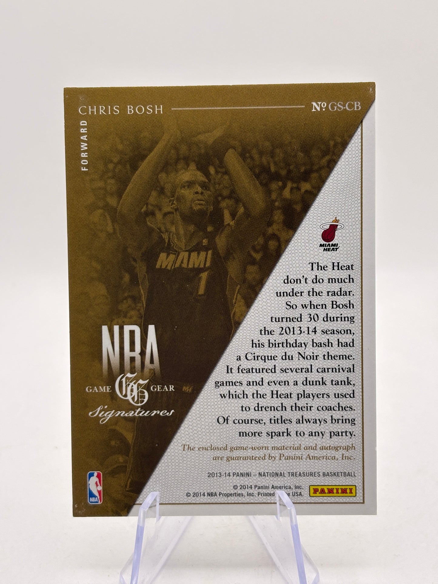 2014 Panini National Treasures #GS-CB Chris Bosh Patch Auto /49 FRENLY BRICKS - Open 7 Days