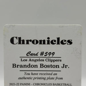 2023 Panini Chronicles Los Angeles Clippers Brandon Boston Jr. #599 Cyan Plate 1/1 FRENLY BRICKS - Open 7 Days