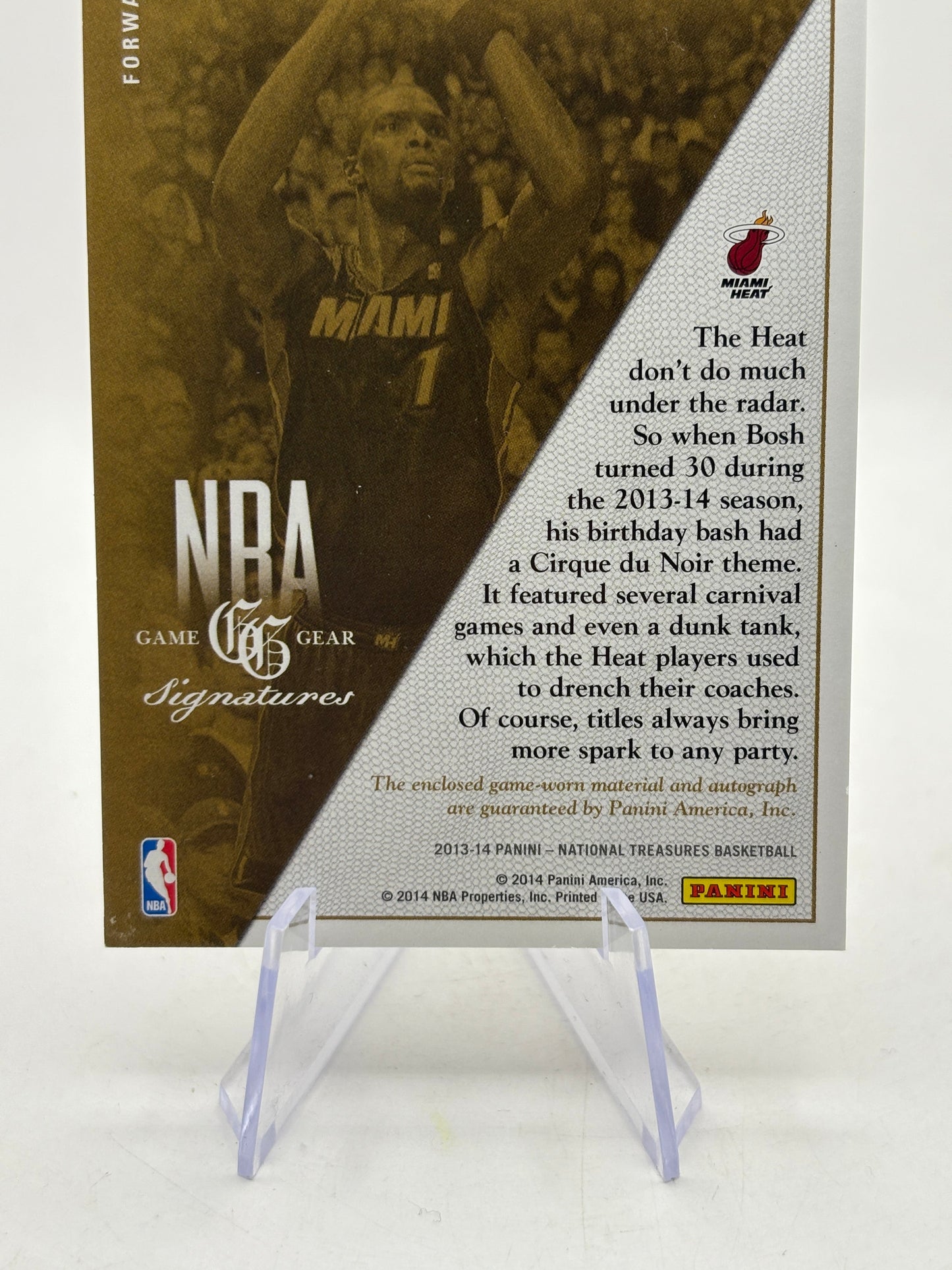 2014 Panini National Treasures #GS-CB Chris Bosh Patch Auto /49 FRENLY BRICKS - Open 7 Days