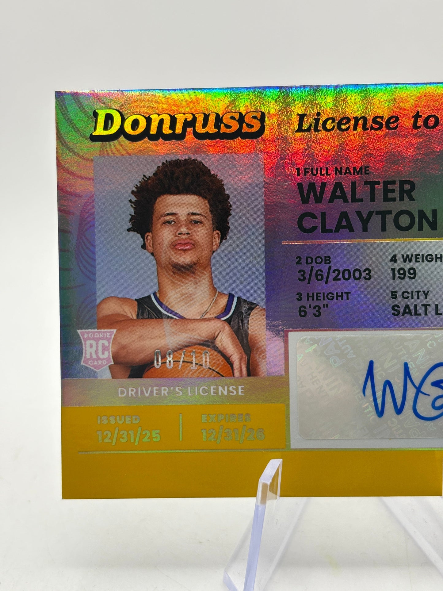 Walter Clayton Jr 2025-26 Donruss License to Drive Rookie RC Auto /10 FRENLY BRICKS - Open 7 Days