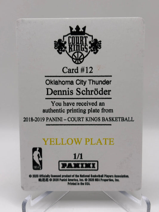 2018-19 Panini Court Kings Dennis Schroder 1/1 YELLOW PLATE FRENLY BRICKS - Open 7 Days