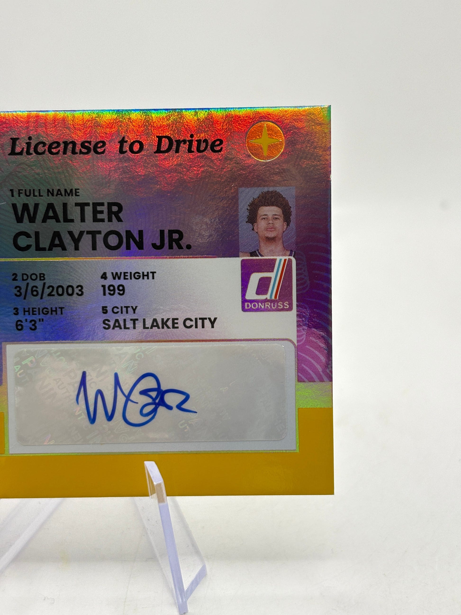 Walter Clayton Jr 2025-26 Donruss License to Drive Rookie RC Auto /10 FRENLY BRICKS - Open 7 Days image 3