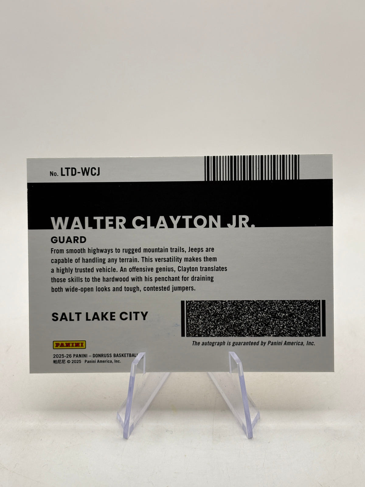 Walter Clayton Jr 2025-26 Donruss License to Drive Rookie RC Auto /10 FRENLY BRICKS - Open 7 Days image 4