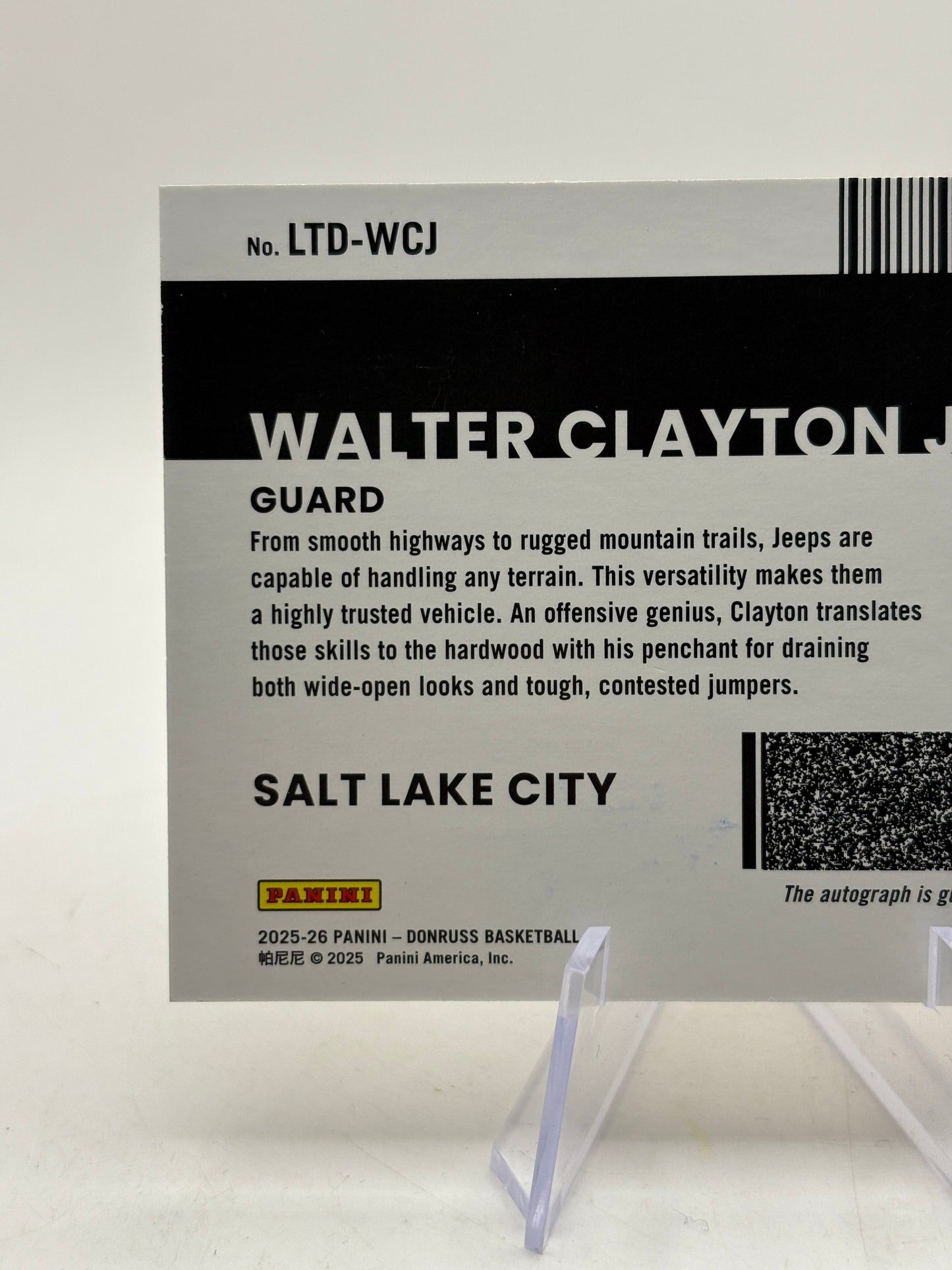 Walter Clayton Jr 2025-26 Donruss License to Drive Rookie RC Auto /10 FRENLY BRICKS - Open 7 Days