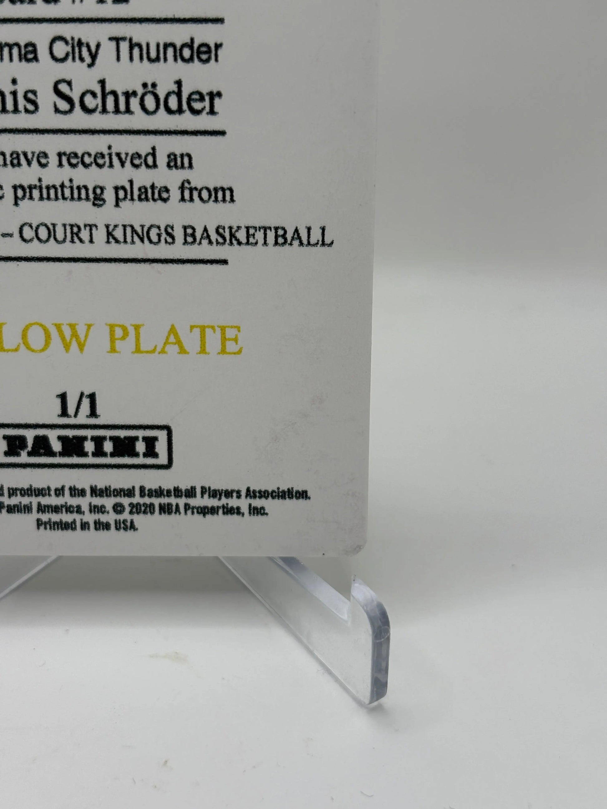 2018-19 Panini Court Kings Dennis Schroder 1/1 YELLOW PLATE FRENLY BRICKS - Open 7 Days