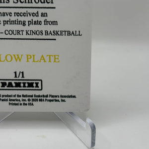 2018-19 Panini Court Kings Dennis Schroder 1/1 YELLOW PLATE FRENLY BRICKS - Open 7 Days