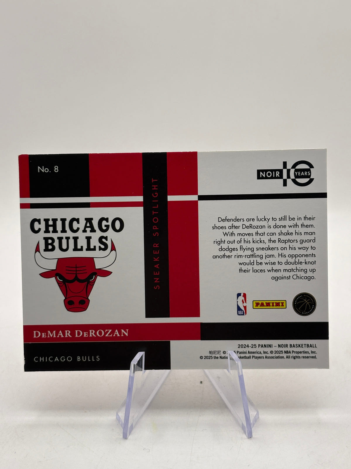 2024 Panini Noir DeMar DeRozan Sneaker Spotlight Holo #/99 Chicago Bulls FRENLY BRICKS - Open 7 Days image 4