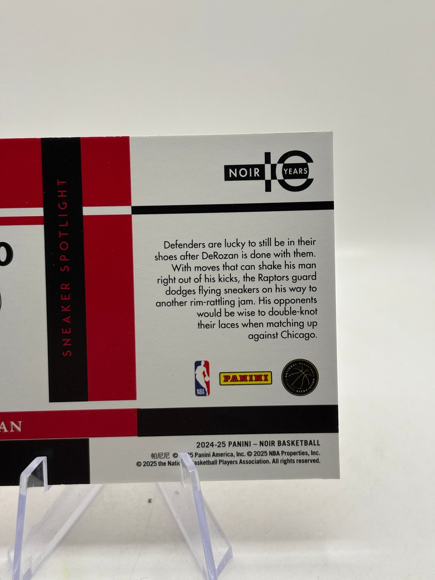 2024 Panini Noir DeMar DeRozan Sneaker Spotlight Holo #/99 Chicago Bulls FRENLY BRICKS - Open 7 Days