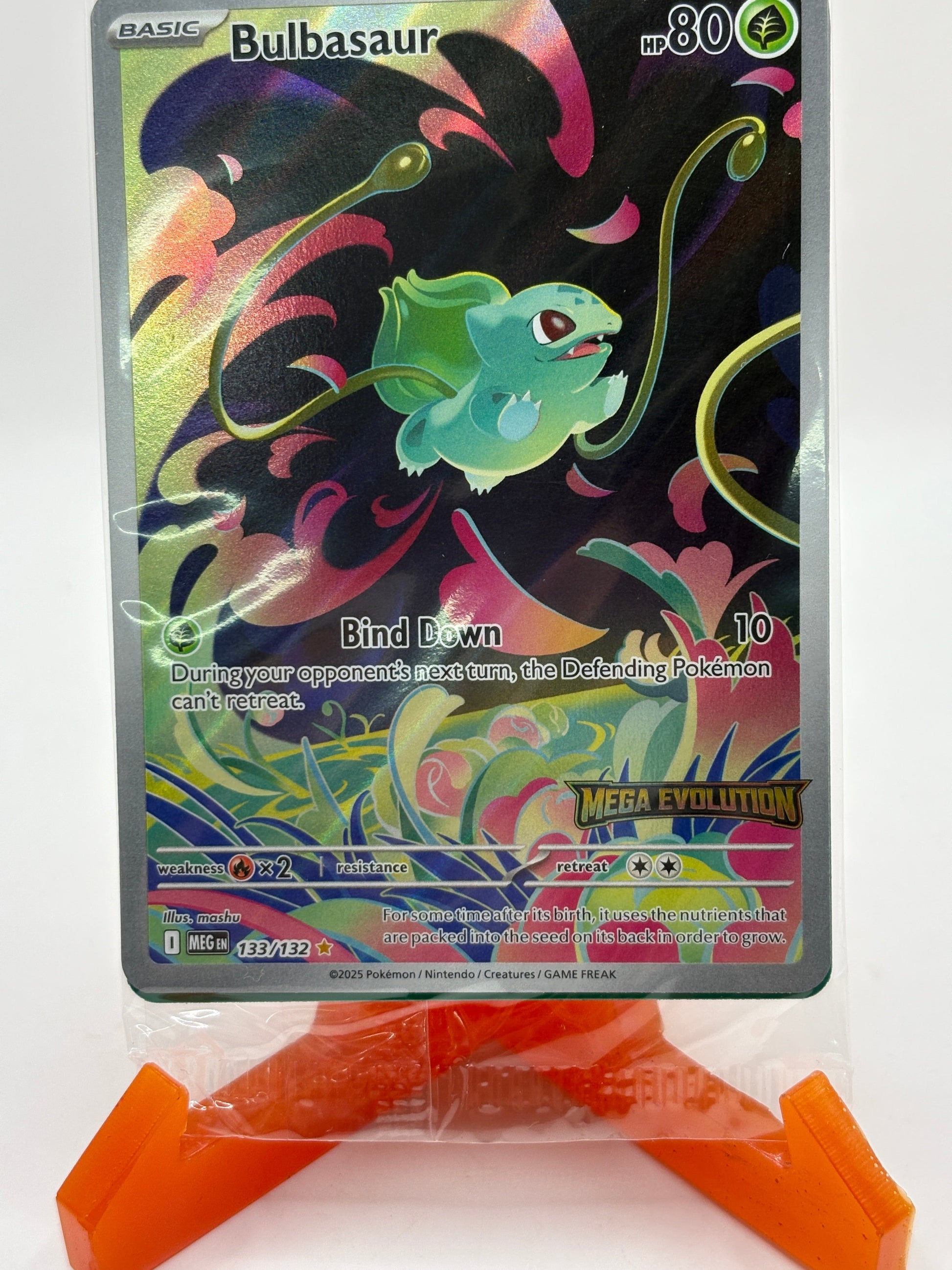 Pokemon TCG Mega Evolution - Bulbasaur 133/132 Illustration Rare Stamped Sealed FRENLY BRICKS - Open 7 Days