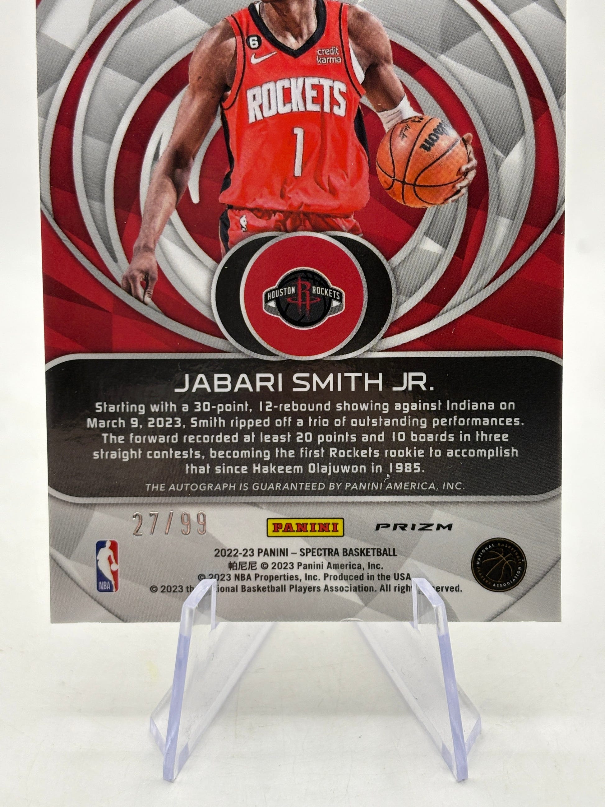 2022-23 Panini Spectra - #AA-JSJ Jabari Smith Jr. Aspiring Auto /99 FRENLY BRICKS - Open 7 Days image 4