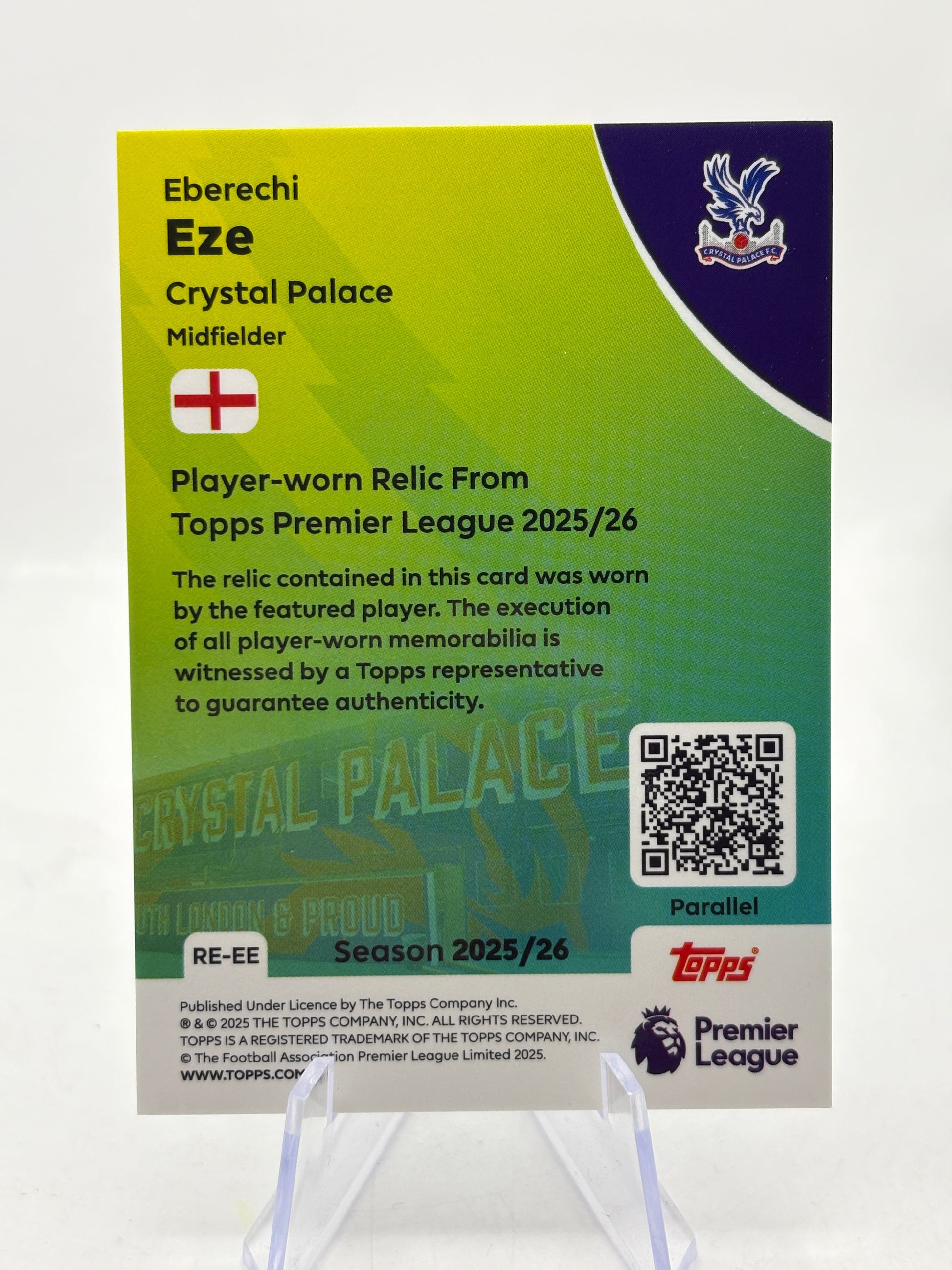 Eberechi Eze 2025-26 Topps Premier League Patch /150 FRENLY BRICKS - Open 7 Days