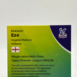 Eberechi Eze 2025-26 Topps Premier League Patch /150 FRENLY BRICKS - Open 7 Days
