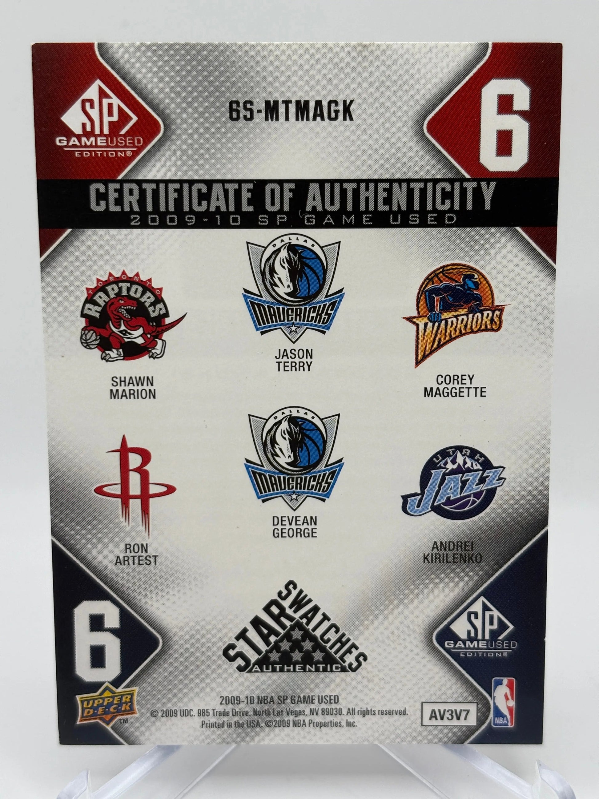 2009 SP Game Used 6 Star Swatches /65 - Ron Artest, Shawn Marion + more FRENLY BRICKS - Open 7 Days
