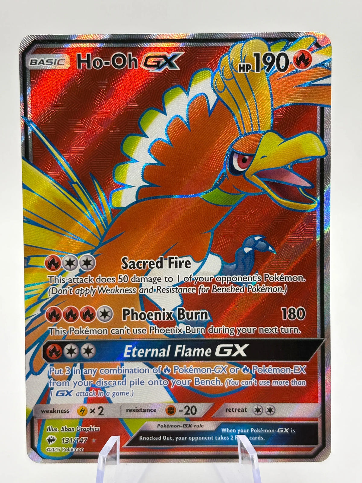 Pokemon TCG Sun Moon Burning Shadows - Ho-Oh GX 131/147 NM Full Art (1) FRENLY BRICKS - Open 7 Days image 1