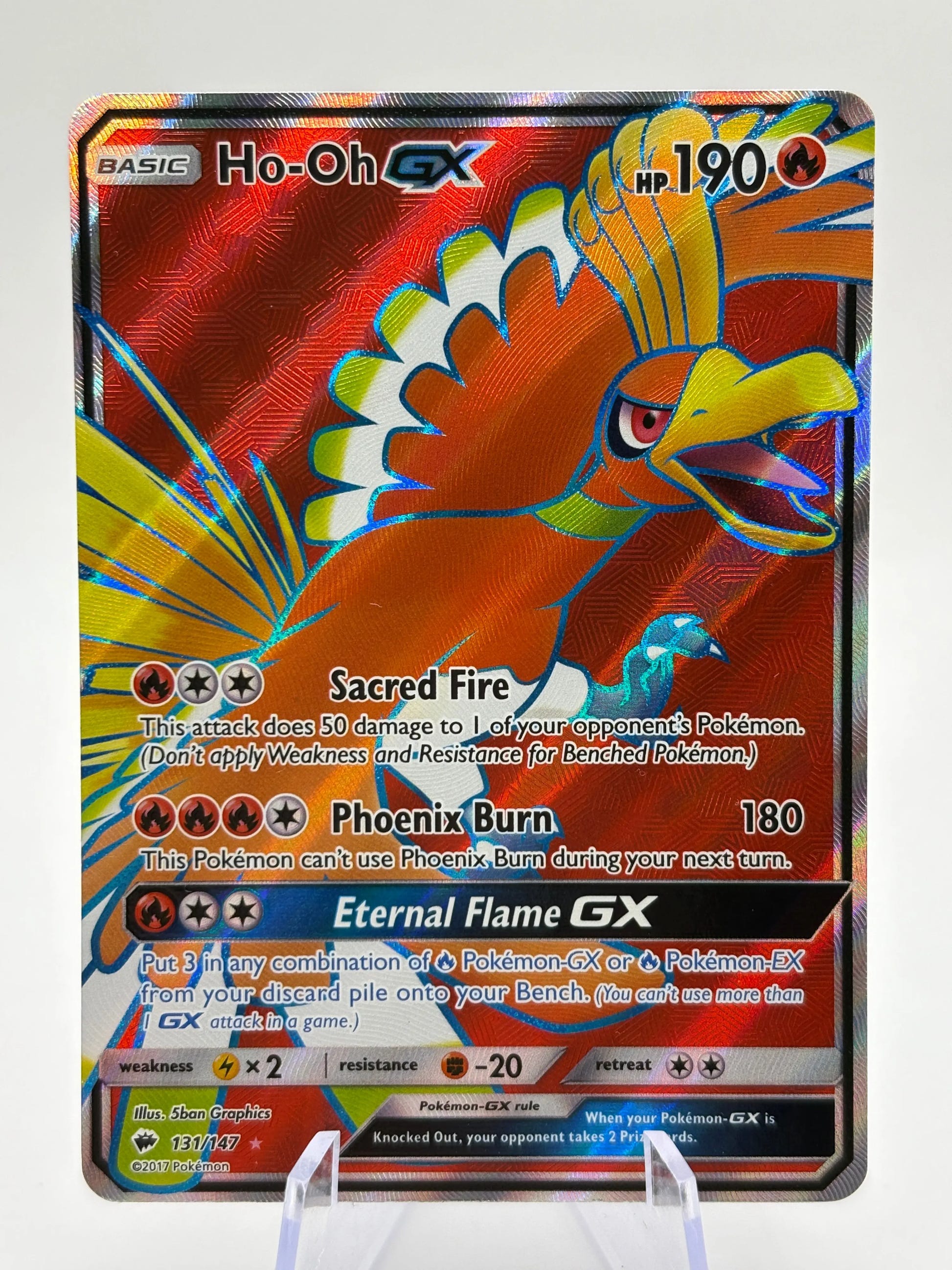 Pokemon TCG Sun Moon Burning Shadows - Ho-Oh GX 131/147 NM Full Art (2) FRENLY BRICKS - Open 7 Days image 1