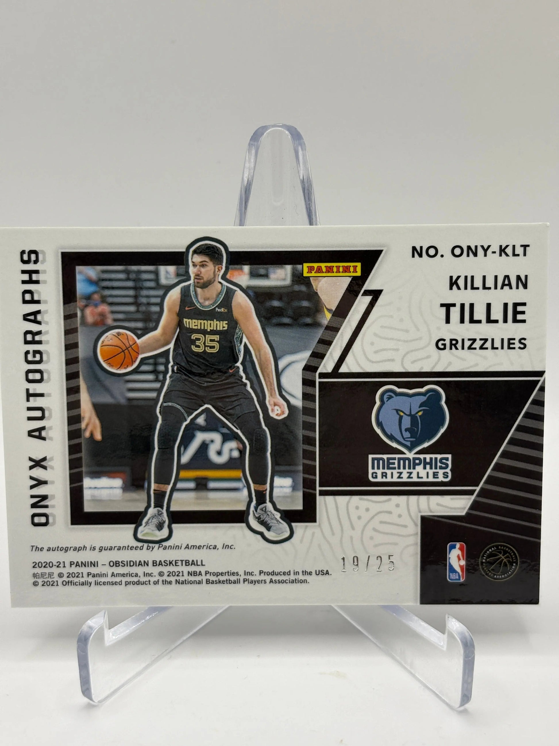 2020-21 Panini Obsidian Basketball #ONY-KLT Killian Tillie /25 Auto Green FRENLY BRICKS - Open 7 Days