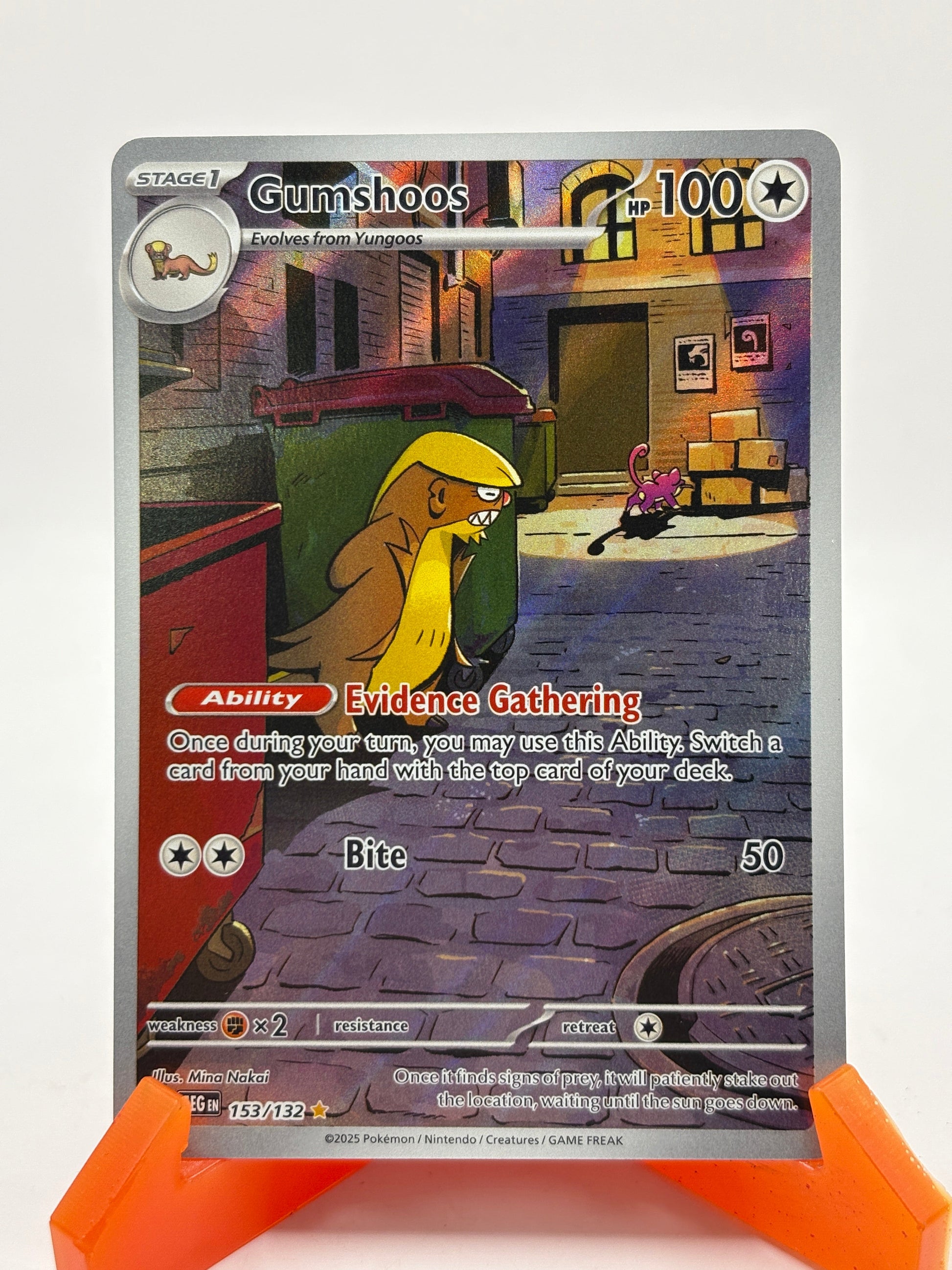 Pokemon TCG Mega Evolutions- Gumshoos 153/132 Illustration Rare NM (1) FRENLY BRICKS - Open 7 Days