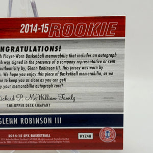 2014-15 SPX Basketball - Glenn Robinson III RPA /499 Rookie Auto FRENLY BRICKS - Open 7 Days